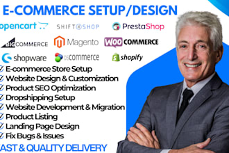 setup and manage opencart shift4shop bigcommerce prestashop magento bigcartel