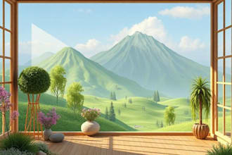 draw landscape, interior, exterior background nft animation