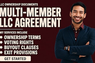draft your multi member llc operating agreement with ownership and exit terms