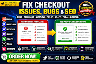 fix duda pagecloud webflow payhip sellfy gumroad checkout issue bug seo errors