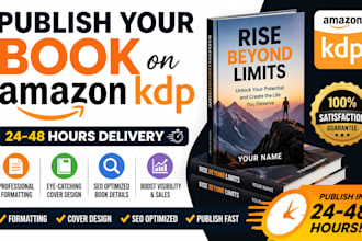 publish your book on amazon KDP in 24hours with formatting, cover and SEO