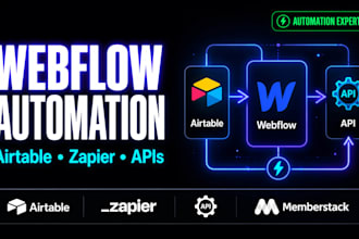 build webflow website with automation, airtable zapier api integration