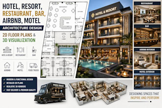draw hotel airbnb restaurant bar hospitality floor plan fast 2d and 3d