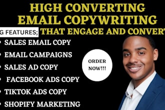 email copywriting sales ads copy klaviyo email campaign for shopify marketing