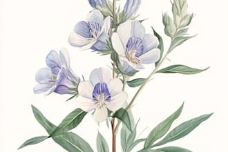 draw botanical illustration or flower illustration