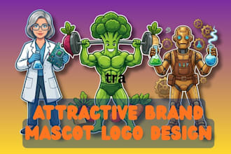 design attractive custom mascot logo cartoon character brand mascot illustration