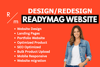 design readymag landing page portfolio ecommerce website custom template