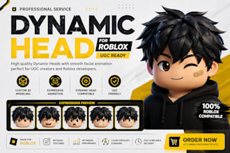 create premium roblox ugc, 3d avatar assets, dynamic heads