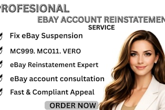 reinstate suspended ebay account, fix mc0112 mc999 and write appeal letter