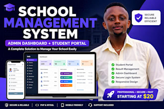 build a school management system website with admin dashboard
