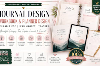do journal design, workbook planner design, fillable pdf, lead magnet, tracker