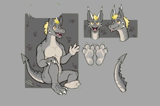 do redraw furry art fix furry ref update fursona furry art redo ref sheet update