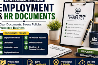 draft employment contracts, HR policies, workplace legal documents
