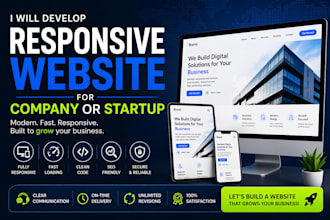develop responsive website for company or startup