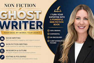 professionally ghostwrite non fiction book writer, ebook ghostwriter
