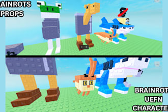 custom brainrot props brainrots meme character 3d assets for fortnite uefn map