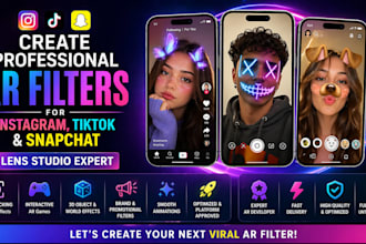 create professional ar instagram tiktok snapchat filters or lens studio creation
