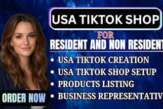 create USA tiktok shop setup tiktok shop business representative for non USA