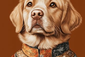 do a custom pet portrait, dog portrait