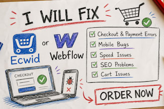 ecwid webflow checkout fix payment error mobile bug speed seo cart issue store
