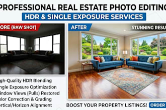 do real estate photo editing hdr and single exposure