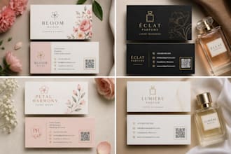 create a professional business cards with qr code