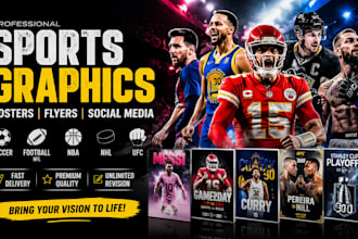 custom sports graphics, posters and flyers for football, nba, ufc, nhl, soccer