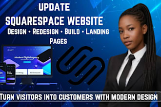 design, redesign, update squarespace website for high conversion