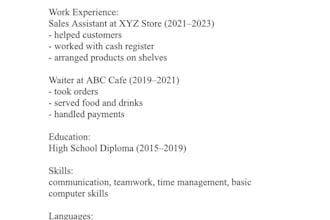translate and improve your CV into professional german