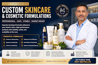 develop custom cosmetic and skincare product formulations