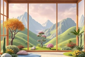 draw landscape, interior, exterior background nft animation