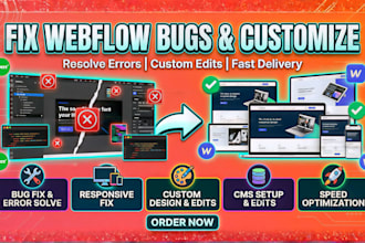 fix webflow bugs and customize your webflow website