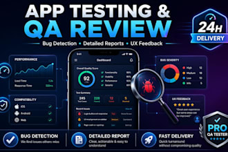 do app testing and review your web or mobile app for usability, bugs