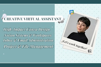 be you creative virtual assistant for creatives and project