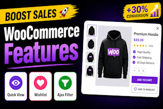 add custom woocommerce features like ajax filters, wishlist and quick view