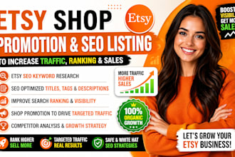 do etsy shop promotion with etsy seo listing to increase etsy traffic and sales