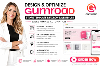 design and optimize gumroad store fix low sales issues sales funnel automation
