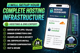 setup hosting server domain dns and cloudflare