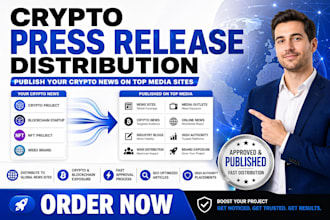 distribute crypto article press release publish to news press release approval
