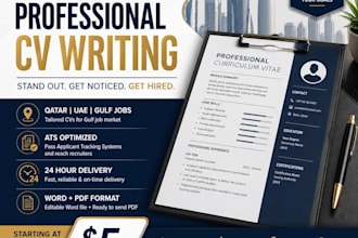 write a professional CV and resume for qatar and uae jobs