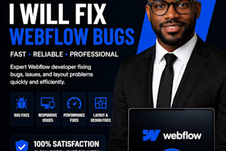 fix webflow bugs in your webflow website as a webflow expert, webflow developer