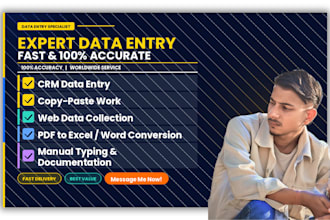 accurate data entry, excel, PDF to word and CRM data entry