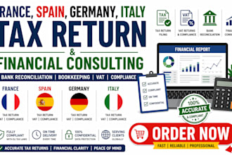 do france spain germany italy tax return financial consult bank reconciliation