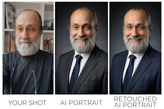 create professional ai linkedin headshots with high end manual retouching