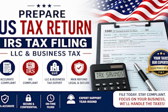 prepare US tax return, irs tax filing, llc and business tax