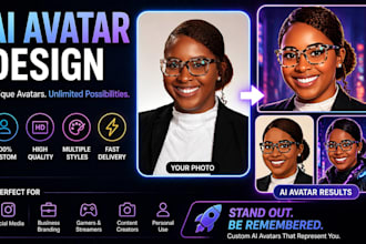 create unique ai avatar, profile picture, custom social media digital portraits