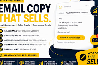 write high converting email copy, sales emails, and ecommerce email marketing