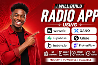 radio app weweb xano web supabase glide bubble io flutter flow