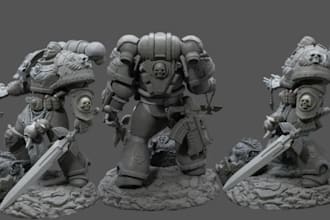 custom 3d printing 3d warhammer model 3d miniature 3d figure dnd tabletop model