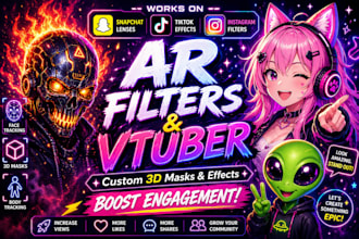 3d ar filter snapchat effect 3d vtuber twitch emote vtuber avatar web ar 3d mask